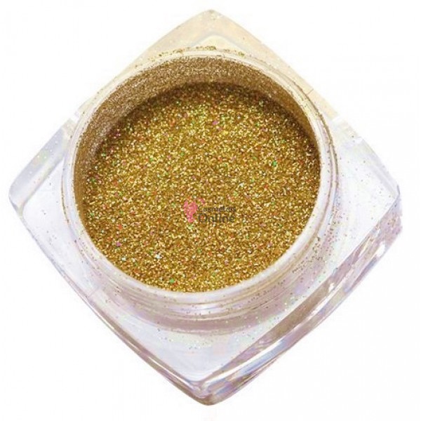 Praf de sirena pentru unghii de 2,5gr, MM03 Gold cu Reflexii